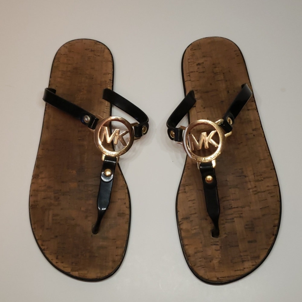 Michael Kors Sandals size 8 black and gold